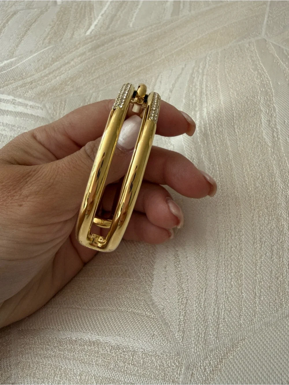 Michael Kors Gold Crystal-Accented Open Cuff Bracelet